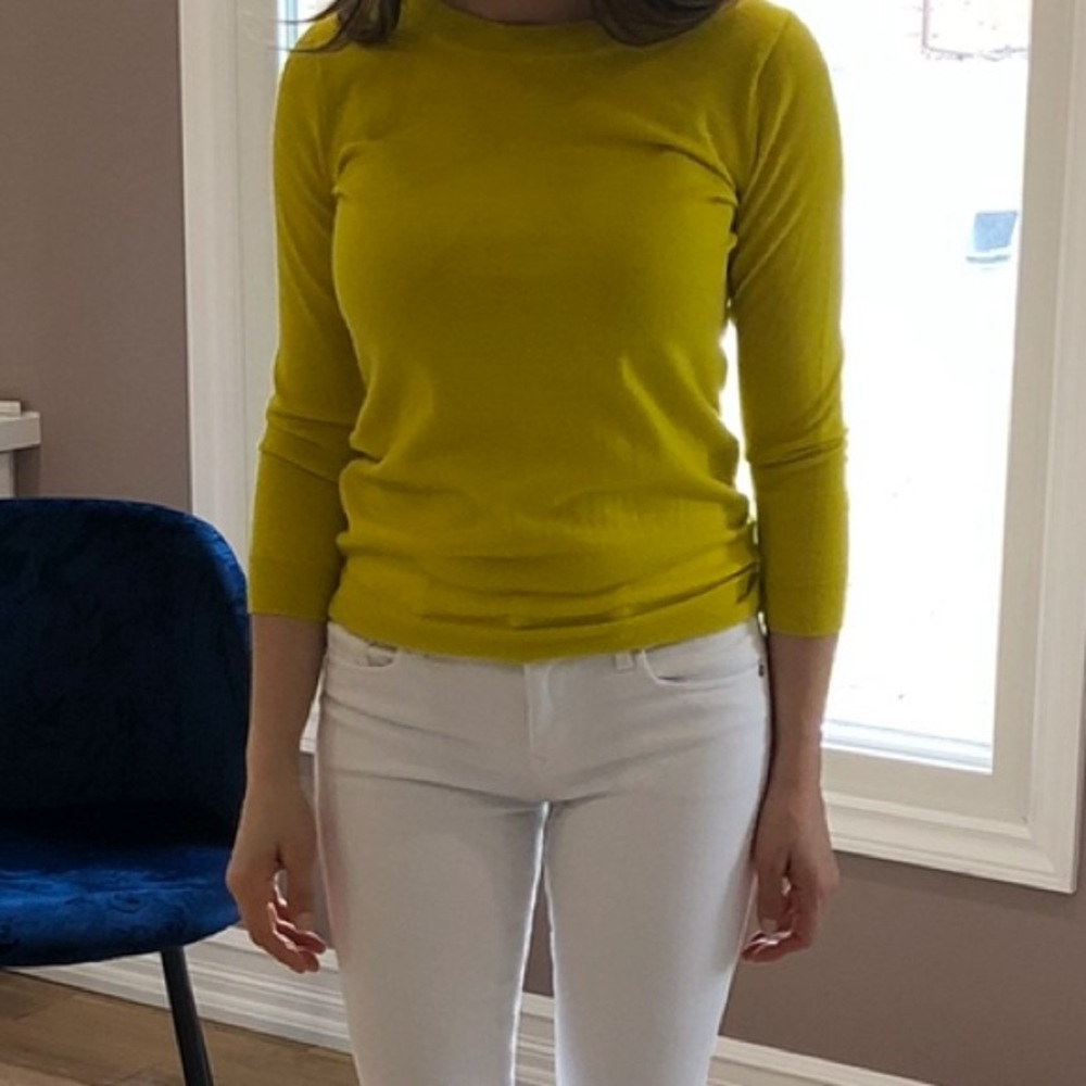 J CREW yellow cashmere sweater